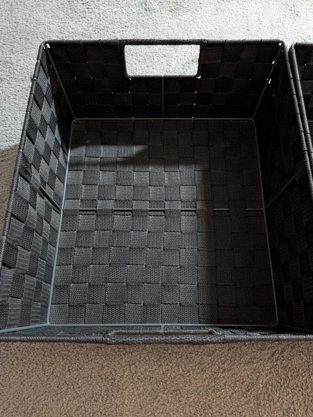 Set of Two Charcoal Storage Baskets